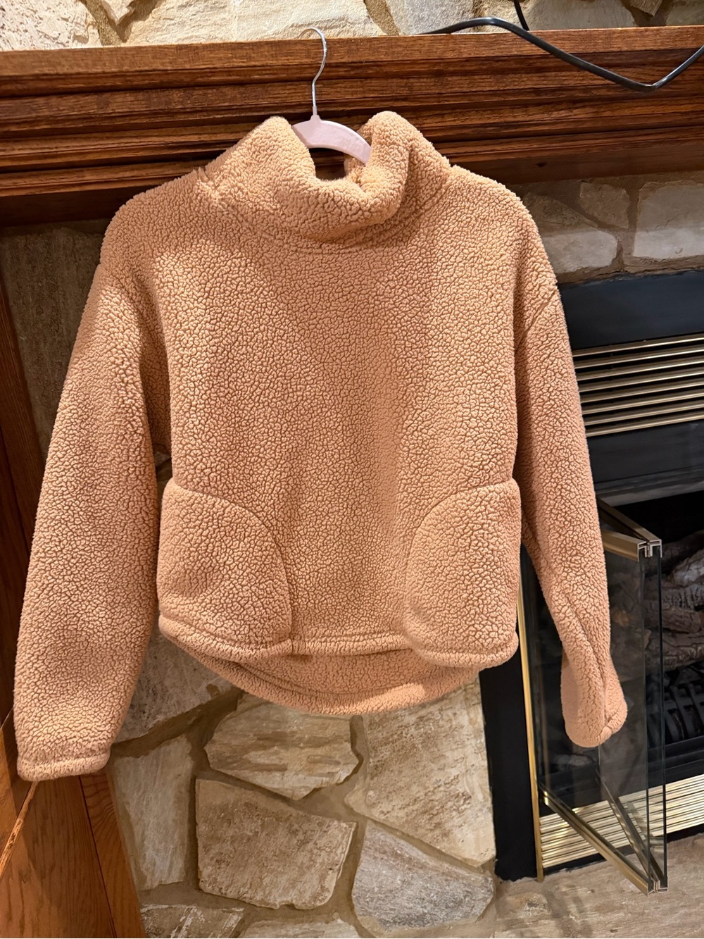 all in motion Camel Sherpa Pullover Jacket
